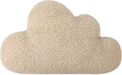 KimDo - Wolken kussen - 31 cm - Beige - Baby kamer - Babykamer accessoires - Teddy - Woonkamer - Bank - Decoratiekussen
