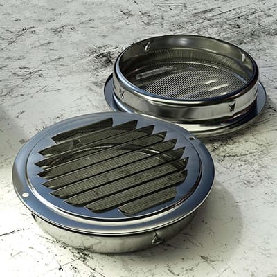 Ventilatierooster - Afdekking ventilatie - Luchtcirculatie behouden - Roestvrij staal - 70-150 mm - Zilver