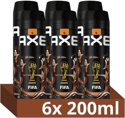 AXE - Deodorant Bodyspray - Dark Temptation FIFA Limited Edition XL - 6 x 200 ml