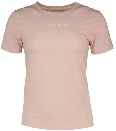 Guess Jeans Gj Cn Slim Logo Print T-shirt Met Korte Mouwen Roze XL Vrouw
