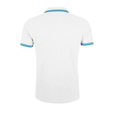 SOLS Heren Pasadena Poloshirt (Wit/Aqua)