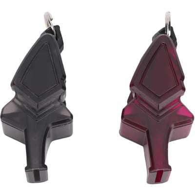 Lot de 2 Sifflets de Sport ABS Son Fort et Clair Sifflet avec Lanyard et Embouchure Poignée Doigt pour Entraîneurs Arbitres black