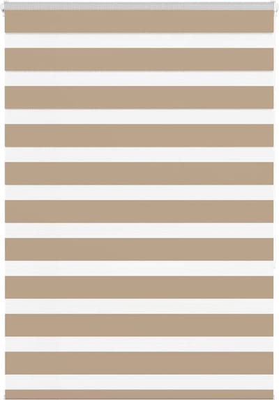 vidaXL - Zebra - Blind - 115x150 - cm - stofbreedte - 110,9 - cm - polyester - zandbruin