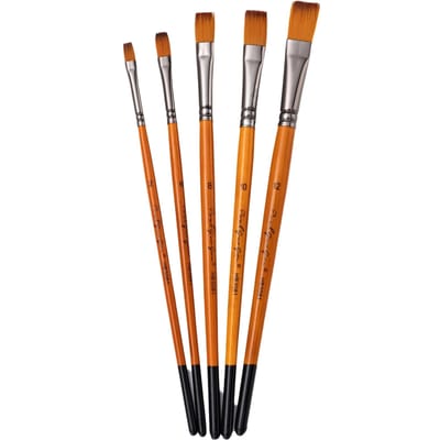 5 stuks Teken Verf Penselen Set Kit Kunstenaar Penseel met Nylon Haar voor Kunstenaar Acryl Aquarel -1