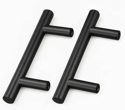 2 Stuks RVS Deurgrepen Zwart 64mm Voor Keukenkastjes en Lades - Inclusief Schroeven en Eenvoudige Montage