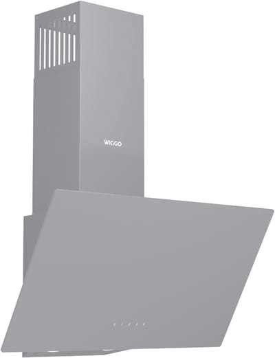 Wiggo WE-D931G(G) – Schuine Afzuigkap 90 cm – Grijs Glas – 405 m³/h – LED Verlichting – Touch Control – 5 jaar garantie