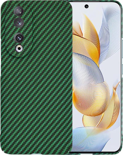Hoesje geschikt voor HONOR 90 - Techsuit Carbonite FiberShell Carbon Back Cover - Groen