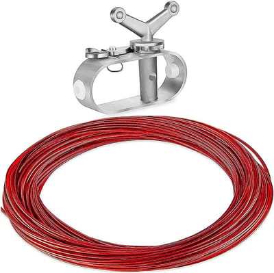 Dailygoods- Zwembadafdekking Kabel- en Lierset 100ft - Draad/Ratelset - Kabelspanner - Voor Bovengrondse Zwembaden - Aluminium/Roestvrij Staal - Duurzaam Ontwerp - Zwembadaccessoires