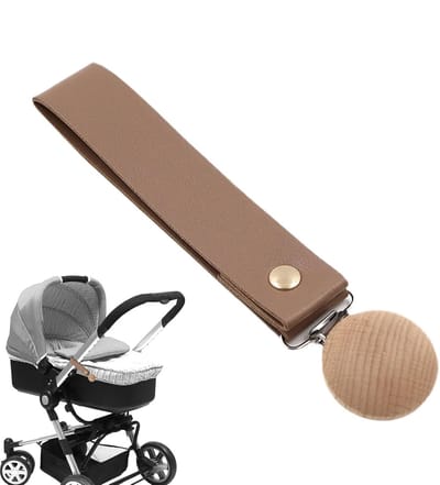 Kinderwagen Clip - Dekenhouder - Baby Deken Bevestigen - Veilig Roterend Ontwerp - 13 x 3 cm - Koffie