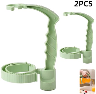 2-stuks- Flessenhouder - Verstelbaar - Opbergrek - Ingebouwde flesopener - Antislipgreep - Geschikt voor thuis- bar- feest - Groen - 4*20cm