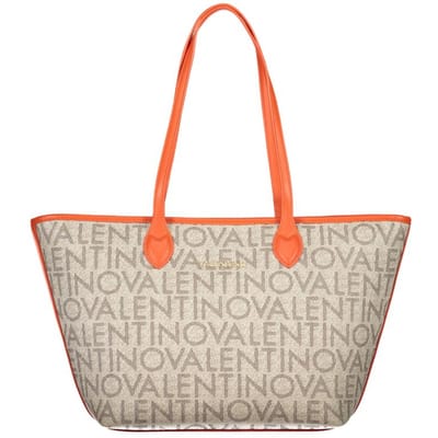 VALENTINO shopper Logo Shopping Bag Beige / Arancio