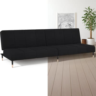 Slaapbank - Uitklapbaar - Slaapstoel - Logeerbed - Zetelbed - Slaapfauteuil - Vouwbed - 2 persoons - Zeer comfortabel - Zwart