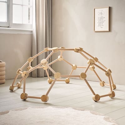 Petite Amélie Klimrek Kinderen - Koepelvormige, stevige Klimboog - Montessori Speelgoed - Verbetert Coördinatie & Balans - 100 % Duurzaam Bamboe - Naturel