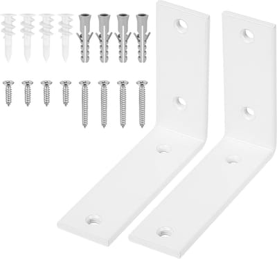 Stevige metalen L-vormige wandbeugels voor planken - 2 stuks, ideaal voor keuken, kantoor en boekenplank (125 x 100 mm)