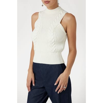 GUESS Marciano By  Ozuna Sweater Vest Pale Knitted Pearl Taglia: M | Maglioni a maglia Outlet | Donna | Bianco