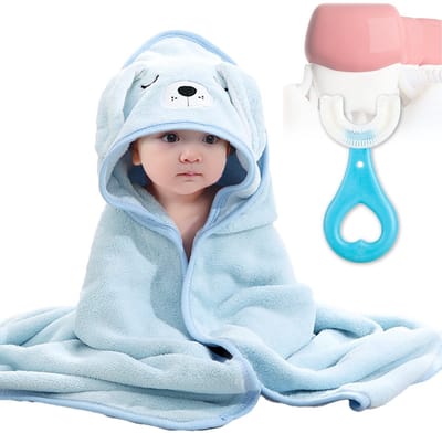 Dailygoods- Badhanddoek Set 2x - Absorberend - Capuchon - Dierendesign - Ademend - Voor Pasgeborenen/Kinderen - Babyhanddoek