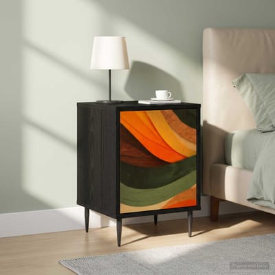 vidaXL - Nachtkastje - BONN - 2 - st - Zwart - eiken - 36 - x - 33 - x - 51 - cm - Bewerkt - hout