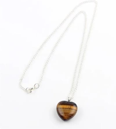 Tijgeroog hartje - Tijgeroog ketting - Natuursteen - ketting - hanger - natuursteen - wicca