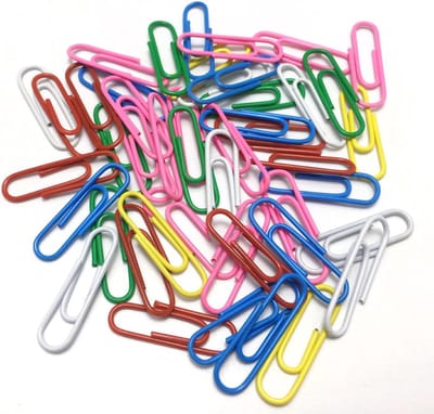 Papierclips - Metalen - Kleurrijk - Houder - Opbergdoos - Kantoorbenodigdheden - Dossiers - Schoolpapier - Geschikt voor alle merken - Multi - 100 stuks metalen papierclips met opbergdoos, kleurrijk assortiment, 2,8 cm.