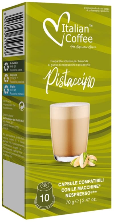 Italian Coffee Pistache Cappuccino - Nespresso compatibele koffie capsules - 10 stuks