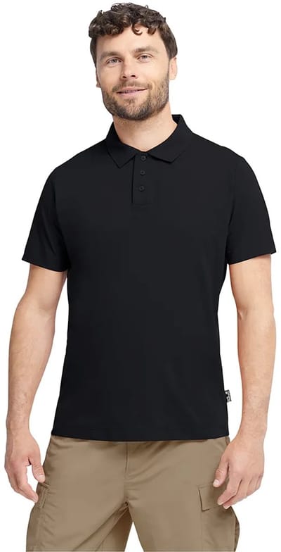 Jack Wolfskin Travel Korte Mouw Poloshirt Zwart S Man