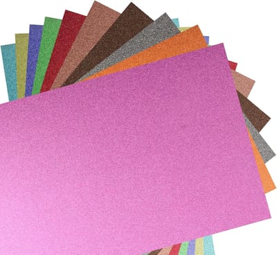 40 vellen glitterpapier voor knutselen, gekleurd tonkarton A4, 230 g/m² 20 kleuren glitter knutselpapier, kleurrijk glitter papier, gekleurd tonpapier A4 knutselkarton voor knutselen en scrapbooking