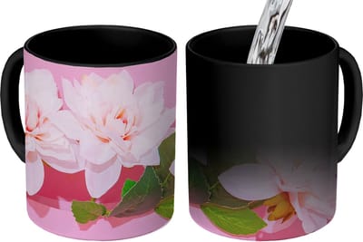 Magische Mok - Foto op Warmte Mokken - Koffiemok - Bloesem - Zomer - Roze - Magic Mok - Beker - 350 ML - Theemok