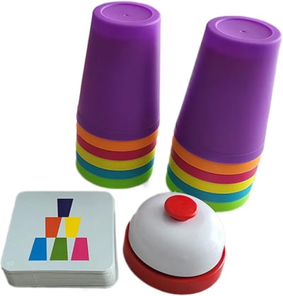 Nestbakjes spel - Bekers stapelen - Motorische vaardigheden - Interactief leerontwerp - 21 x 15 cm - Multicolor