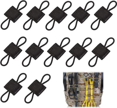 Famanu – Set van 6 elastische bevestigingsriemen met Molle-systeem, ideaal voor flessen, gereedschap en outdoor gebruik