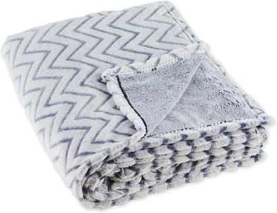 Luxe Pluche Worp Deken Chevron Patroon 127x152 cm Zacht en Warm