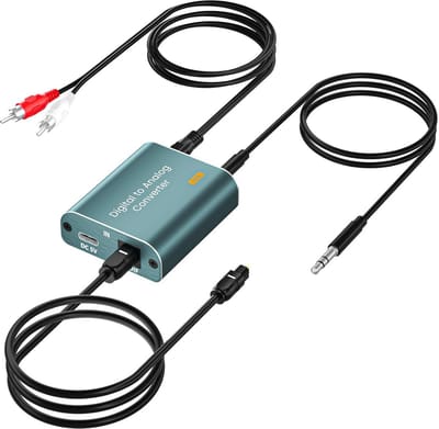 Digitale naar Analoge Audio Converter (DAC) met Optische Kabelaansluiting - SPDIF naar RCA en 3.5mm