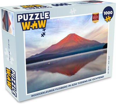 Puzzel Roodgekleurde Fujiberg in Azië tijdens de ochtend - Legpuzzel - Puzzel 1000 stukjes volwassenen