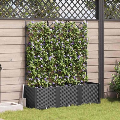 vidaXL - Plantenbak - 3 - st - Zwart - 120 - x - 40 - x - 143 - cm - PP