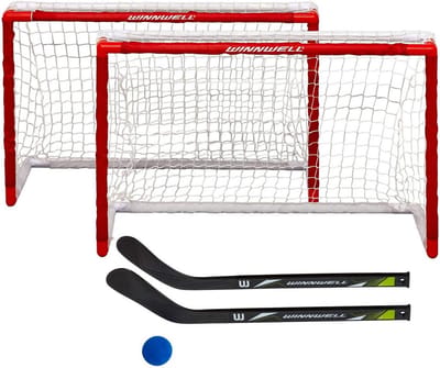 Dubbele PVC Mini Hockey Netten Set met 2 Sticks en Bal