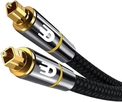 Drivv. Premium Toslink Optische Kabel Nylon - Optische Audiokabel - Optical Audio Kabel - Male to Male - 2 meter - Zwart