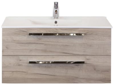 Seville Badmeubelset 100 cm - Craft Oak - Keramische Wastafel Wit Enjoy