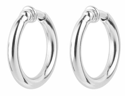 Traveller Clip Oorbellen - Oorclips Dames - Oorringen - Zilverkleurig - Ringen 25 mm - 155049