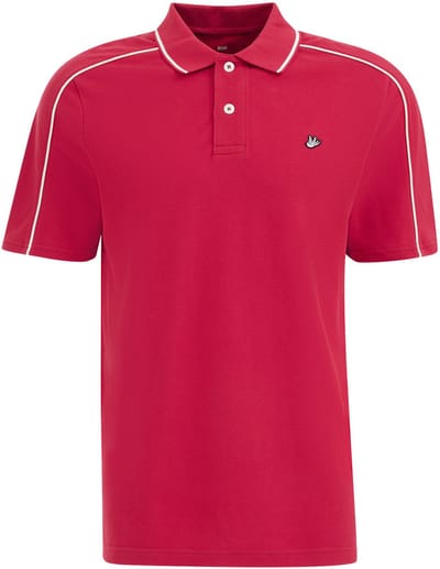 WE Fashion Heren regular fit polo met structuur en embroidery