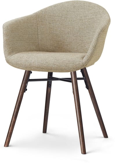 Nolon Nena-Otis Eetkamerstoel taupe melange - walnoot houten onderstel