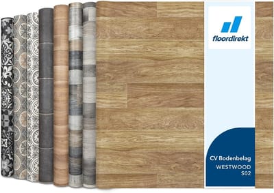 FLOORDIREKT PVC vloeren - Westwood S02 - Vinyl vloeren - Natuurlijk houteffect - Dikte 2 mm - 100 x 100 cm