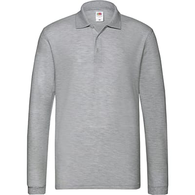 Fruit of the Loom Heren Premium poloshirt met lange mouwen (Atletische Heide)