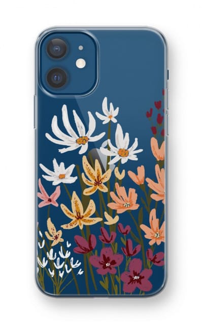 Case Company® - Hoesje geschikt voor iPhone 12 mini hoesje - Painted wildflowers - Soft Cover Telefoonhoesje - Bescherming aan alle Kanten en Schermrand