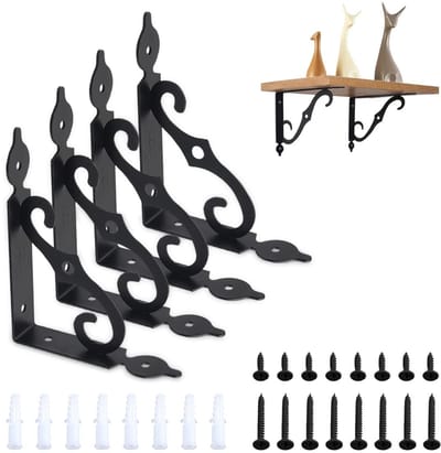Dailygoods- Plankdrager Zwart - Inklapbare Plankdrager - Plankdragers Metaal - Planksteunpennen - Zware Constructie - 140 x 110 mm - Planksteun