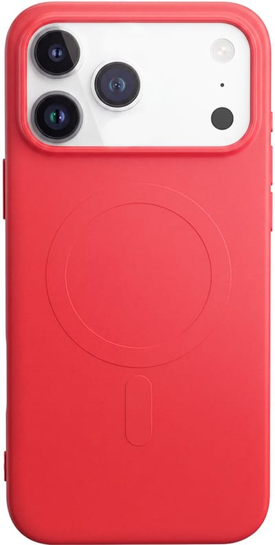 Bigben Connected, Hoesje geschikt voor iPhone 17 Pro Max - Flexibel Siliconen MagSafe Soft Touch Afwerking, Rood