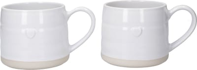 Mokken, Bekers, Set van 2 Stuks, 0.38 L, Keramiek, Hart Detail - Mikasa | Cosy Mugs