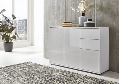Dailygoods- Commode Hoogglans Wit - Dressoir - Ladekast - Sideboard - Modern Italiaans Design - Hoogwaardige Afwerking