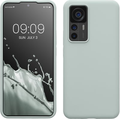 kwmobile telefoonhoesje geschikt voor Xiaomi 12T / 12T Pro - Hoesje met siliconen coating - Smartphone case in cool mint