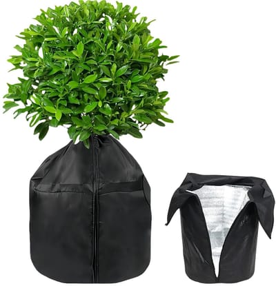 Dailygoods- Winterzeil 45 x 50 cm - Plantenhoes tegen vorst - Hittebescherming - Beschermhoes voor planten - Duurzaam - Met ritssluiting en trekkoord