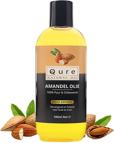 Amandelolie 100ml | Biologisch | 100% Puur & Onbewerkt | Koudgeperste Zoete Amandel Olie voor Haar, Huid en Lichaam | Huidolie | Haarolie |
