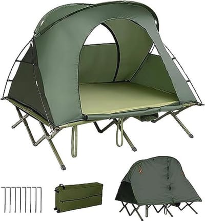 4-in-1 Camping Tent en Bed voor 2 Personen - Waterdicht en Comfortabel voor Kamperen